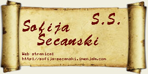 Sofija Sečanski vizit kartica